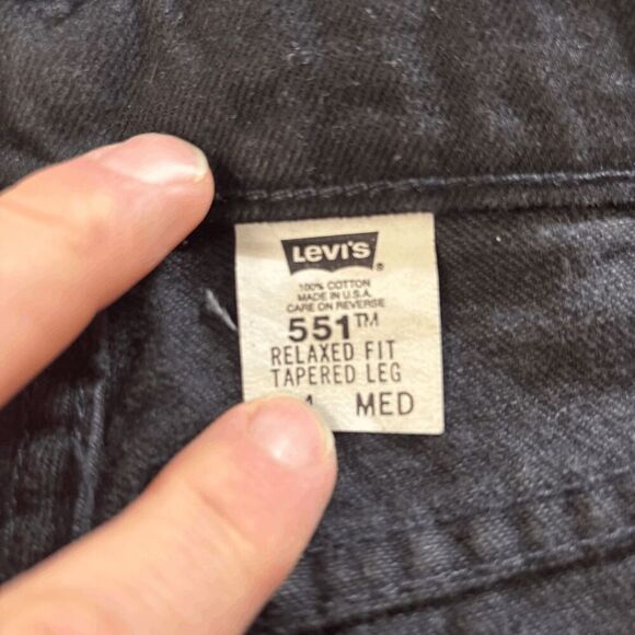 Vintage Levis 551 Jeans Womens 14 Black Relaxed Tapered High Waist Mom 90s Y2K - Picture 5 of 5